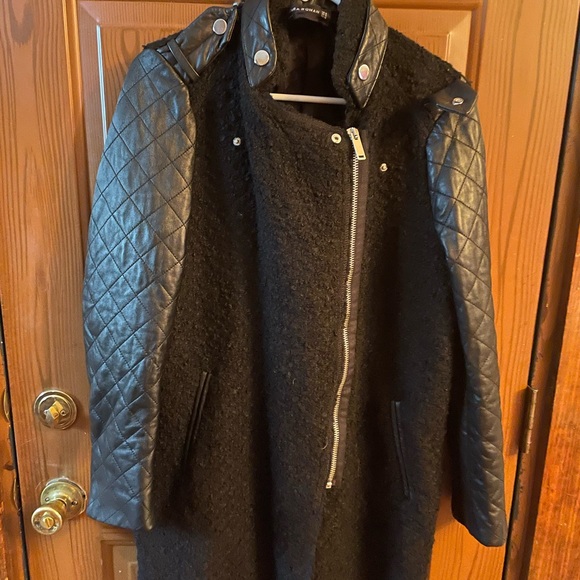 Zara Jackets & Blazers - NWOT RARE Zara acrylic/wool/mohair/polyester/alpaca and lambskin leather jacket